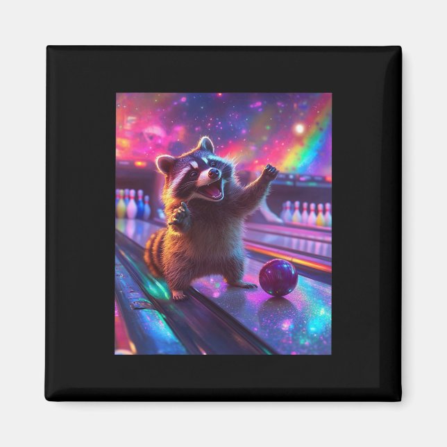 Íman Boliche Fantasycore Raccoon Engraçado (Frente)