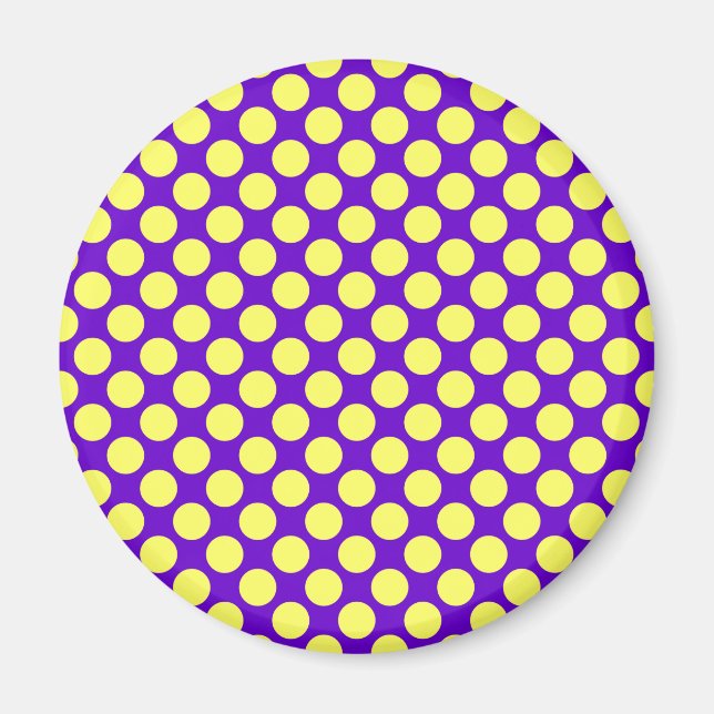 Íman Bolinhas amarelas com STaylor de fundo roxo (Frente)