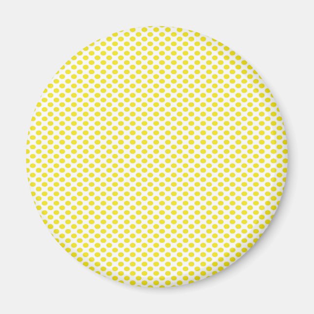 Íman Bolinhas amarelas em branco (Frente)