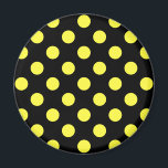 Íman Bolinhas amarelas no fundo preto<br><div class="desc">Bolinhas amarelas no fundo preto</div>