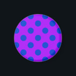Íman Bolinhas azuis em roxo<br><div class="desc">Bolinhas azuis em roxo</div>