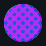 Íman Bolinhas azuis em roxo<br><div class="desc">Bolinhas azuis em roxo</div>