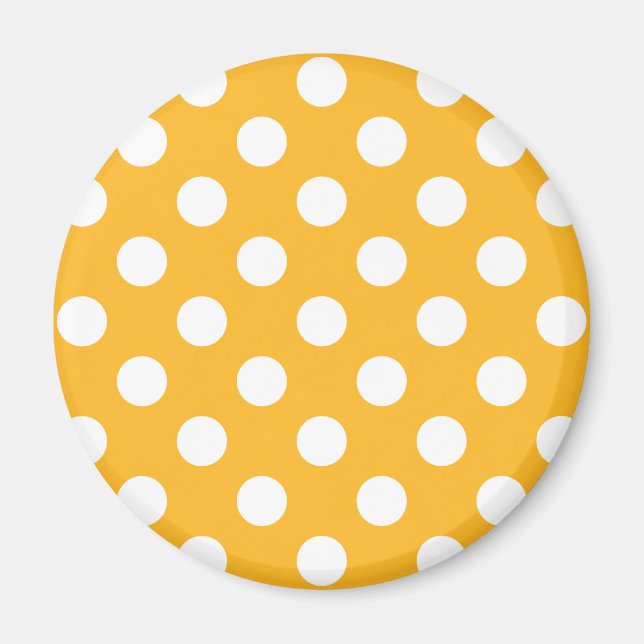 Íman Bolinhas brancas em amarelo (Frente)