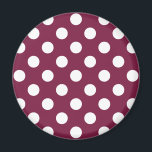 Íman Bolinhas brancas em burgundy<br><div class="desc">Bolinhas brancas em burgundy</div>