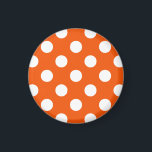 Íman Bolinhas brancas em laranja<br><div class="desc">Bolinhas brancas em laranja</div>