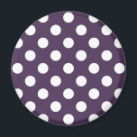 Íman Bolinhas brancas em roxo de ameixa<br><div class="desc">Bolinhas brancas em roxo de ameixa</div>