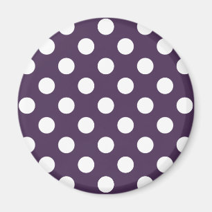 Íman bolinhas brancas em roxo de ameixa