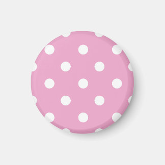 Íman Bolinhas Brancas no Rosa
