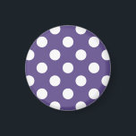 Íman Bolinhas brancas no ultravioleta<br><div class="desc">A cor do ano de Pantone para 2018 é ultravioleta.</div>