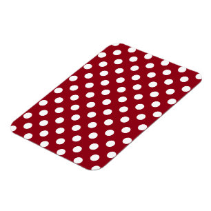 Íman Bolinhas brancas no vermelho Crimson