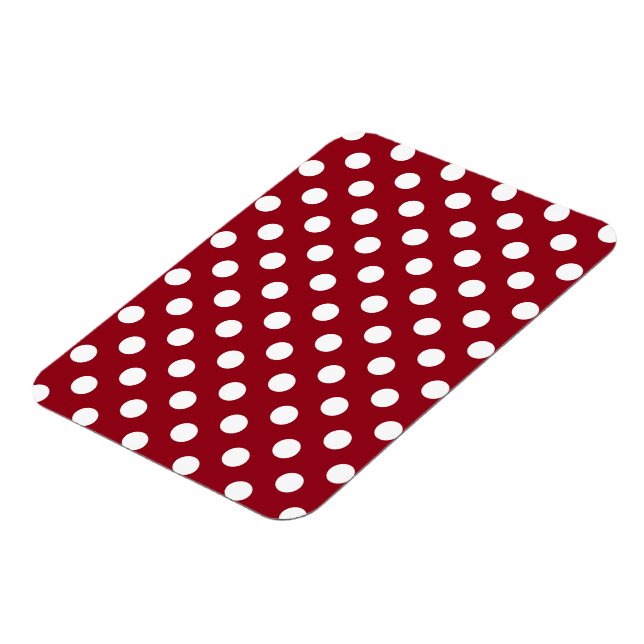 Íman Bolinhas brancas no vermelho Crimson (Left Side)