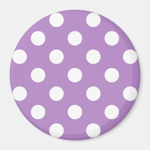 Íman Bolinhas brancas sobre este roxo