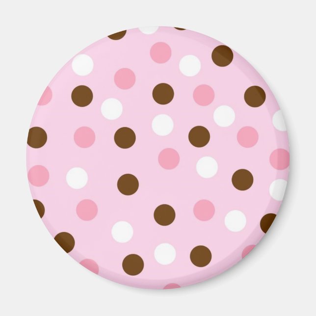 Íman Bolinhas Castanho e Rosa (Frente)