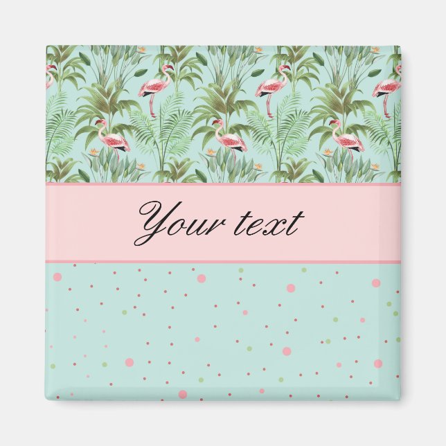 Íman Bolinhas de Flamingos Rosa (Frente)