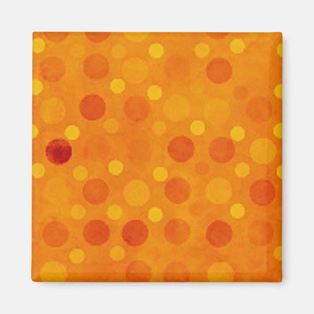 Íman Bolinhas Laranja e Amarelo Modernos (Frente)