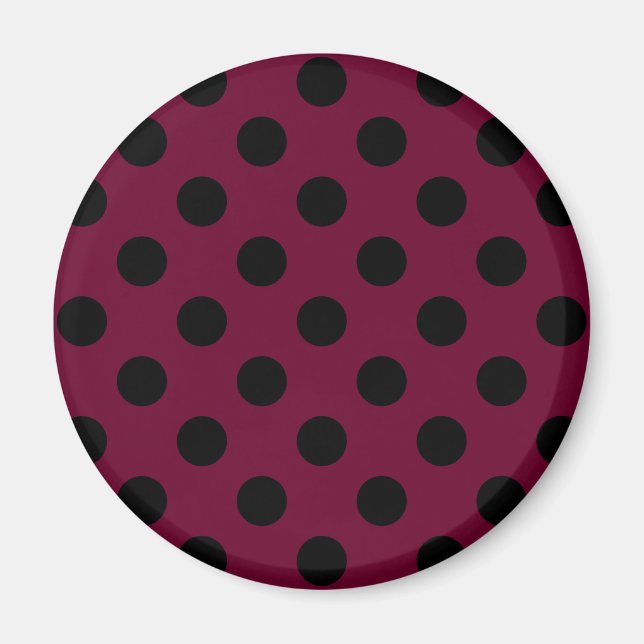 Íman Bolinhas negras com burgundy (Frente)