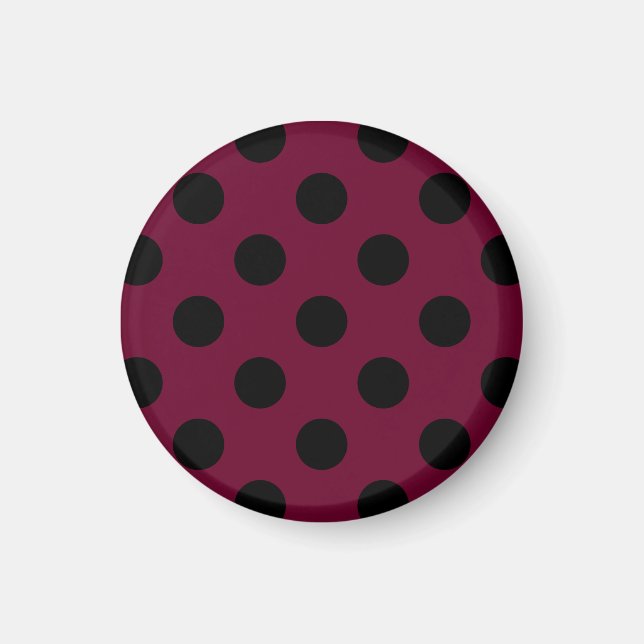 Íman Bolinhas negras com burgundy (Frente)