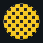 Íman Bolinhas pretas em amarelo<br><div class="desc">Bolinhas pretas em amarelo</div>