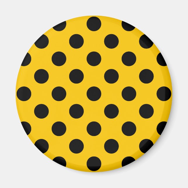 Íman Bolinhas pretas em amarelo (Frente)