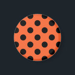 Íman bolinhas pretas em laranja<br><div class="desc">bolinhas pretas em laranja</div>