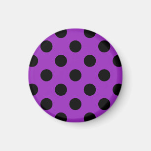 Íman bolinhas pretas em roxo