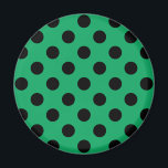 Íman Bolinhas pretas em verde fresco<br><div class="desc">Bolinhas pretas em verde fresco</div>