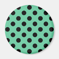 Bolinhas pretas em verde-menta