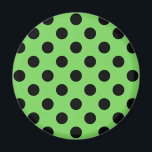 Íman Bolinhas pretas no verde limão<br><div class="desc">Bolinhas pretas no verde limão</div>