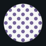 Íman Bolinhas ultravioletas em branco<br><div class="desc">A cor do ano de Pantone para 2018 é ultravioleta.</div>
