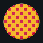 Íman Bolinhas vermelhas em amarelo<br><div class="desc">Bolinhas vermelhas em amarelo</div>
