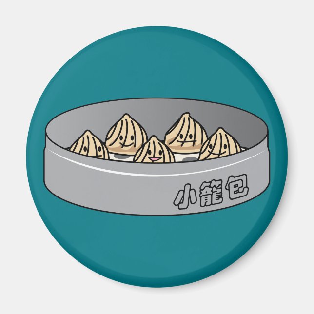 Íman Bolo chinês de Dim Sum da bolinha de massa da sopa (Frente)