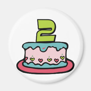 Íman Bolo de aniversário de 2 anos