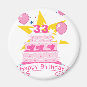 Íman Bolo de aniversário de 33 anos