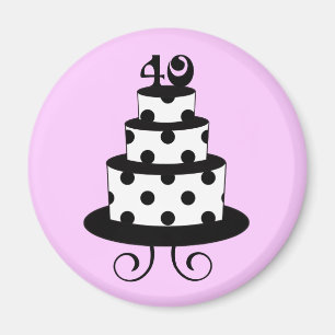 Íman Bolo de aniversário de 40 anos de bolinhas da