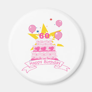 Íman Bolo de aniversário de 60 anos