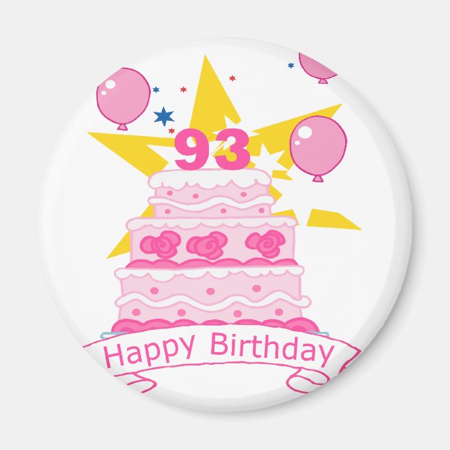 Íman Bolo de aniversário de 93 anos (Frente)