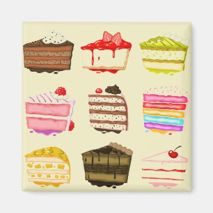 Íman Bolo de aniversário de bolo bonito com creme colo