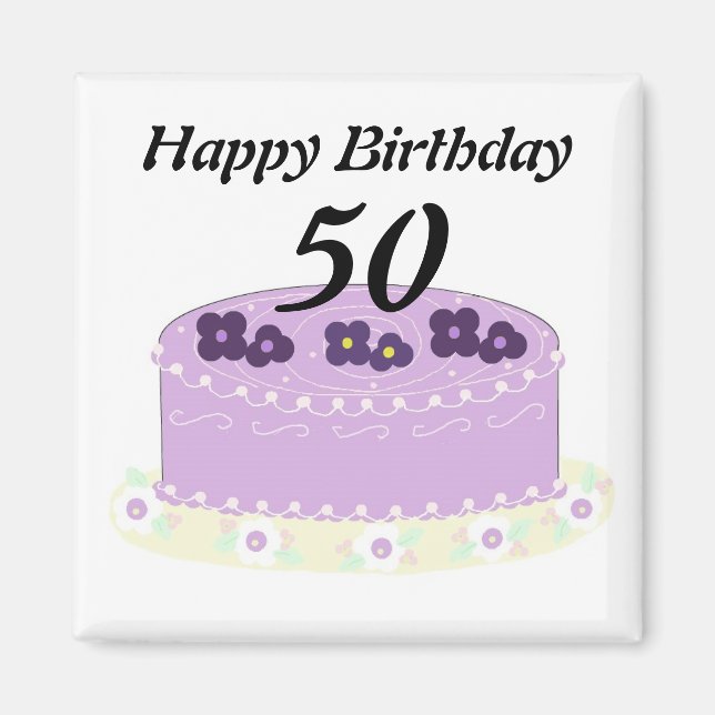 Íman Bolo de Aniversário de Cinquenta Anos (Frente)