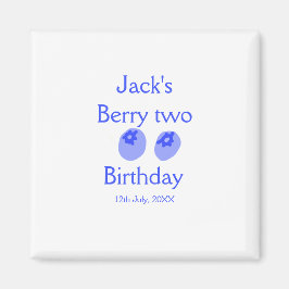Íman Bolo de aniversário de dois anos azul adicionar no
