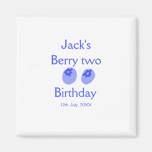 Íman Bolo de aniversário de dois anos azul adicionar no