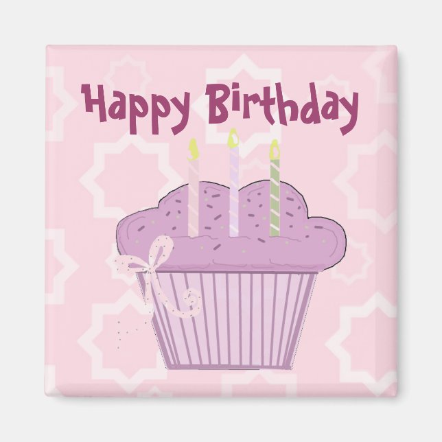 Íman Bolo de Aniversário Feliz (Frente)