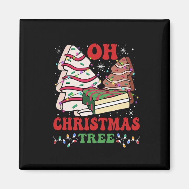 Íman Bolo de árvore de Natal Luzes de Natal Camisa engr (Frente)