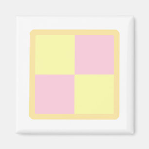 Íman Bolo de Battenburg. Rosa e Amarelo.