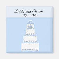 Bolo de Casamento Azul e Branco