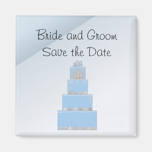 Íman Bolo de Casamento Baby Blue (Frente)