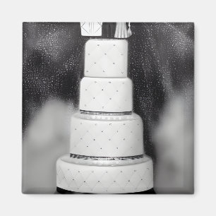 Íman Bolo de Casamento Retroativo Branco B&W