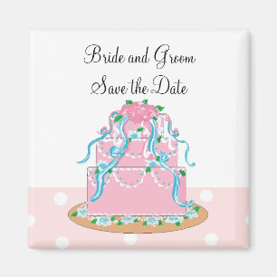 Íman Bolo de Casamento Rosa Suave