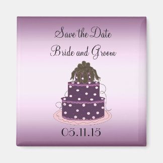 Íman Bolo de Casamento Roxo Save the Date