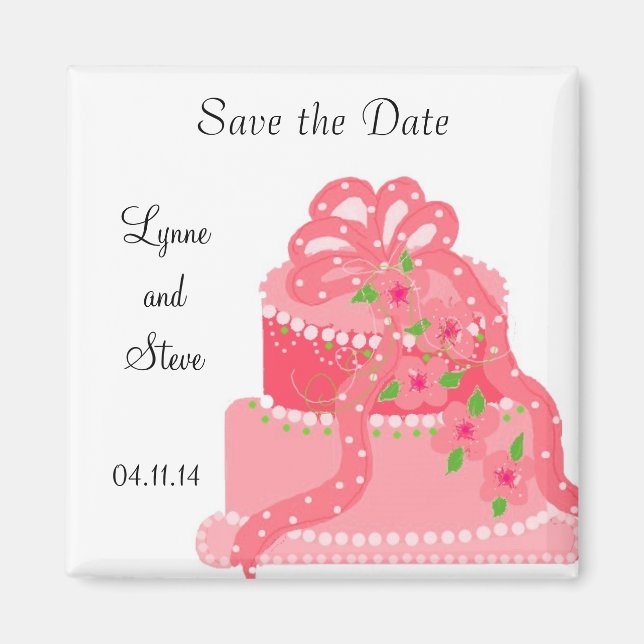 Íman Bolo de Fita Rosa Salva a Data (Frente)