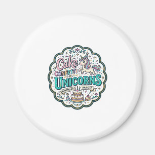 Íman Bolo de Unicórnio Confetes Unicórnios POD Pronto A